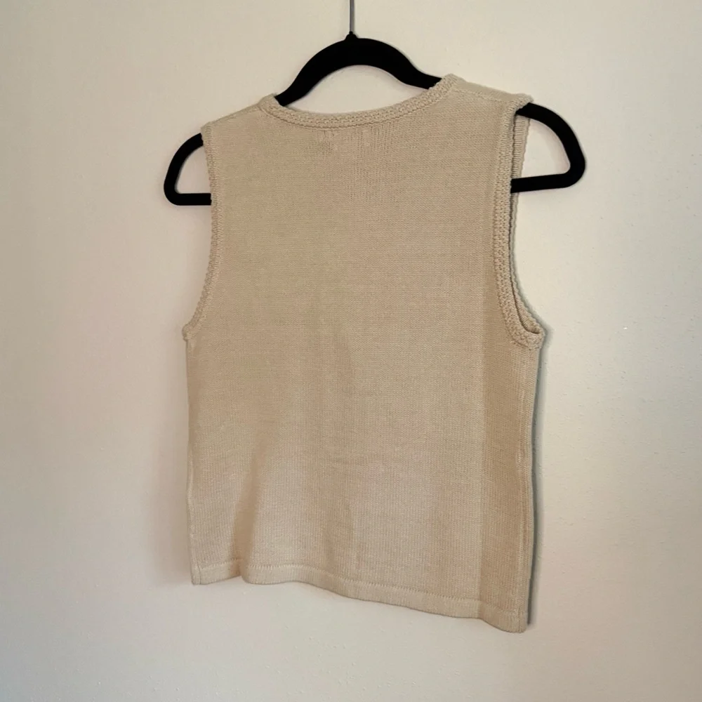 J.Crew NWT Oatmeal Sweater Vest Gold Crest Buttons V-Neck XS